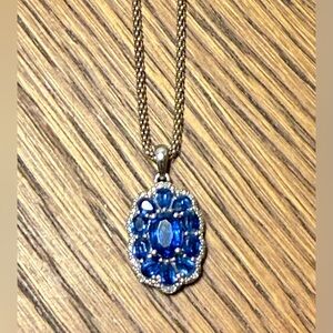 JTV Blue cluster necklace